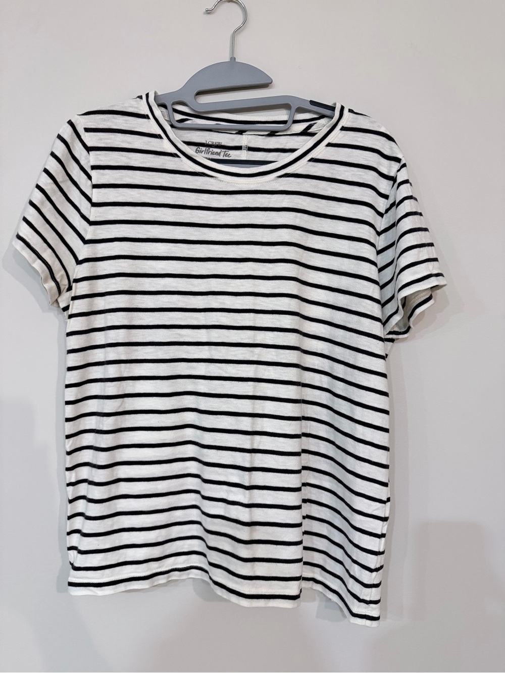 J Crew Striped Short-Sleeve Tee - Navy & White